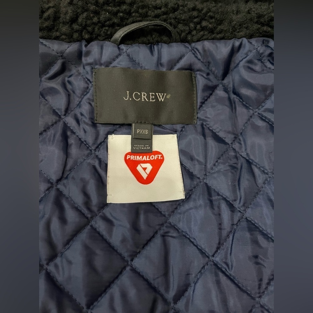 J. Crew Perfect Winter Parka PrimaLoft Black Size XXSP Petite - Picture 9 of 12